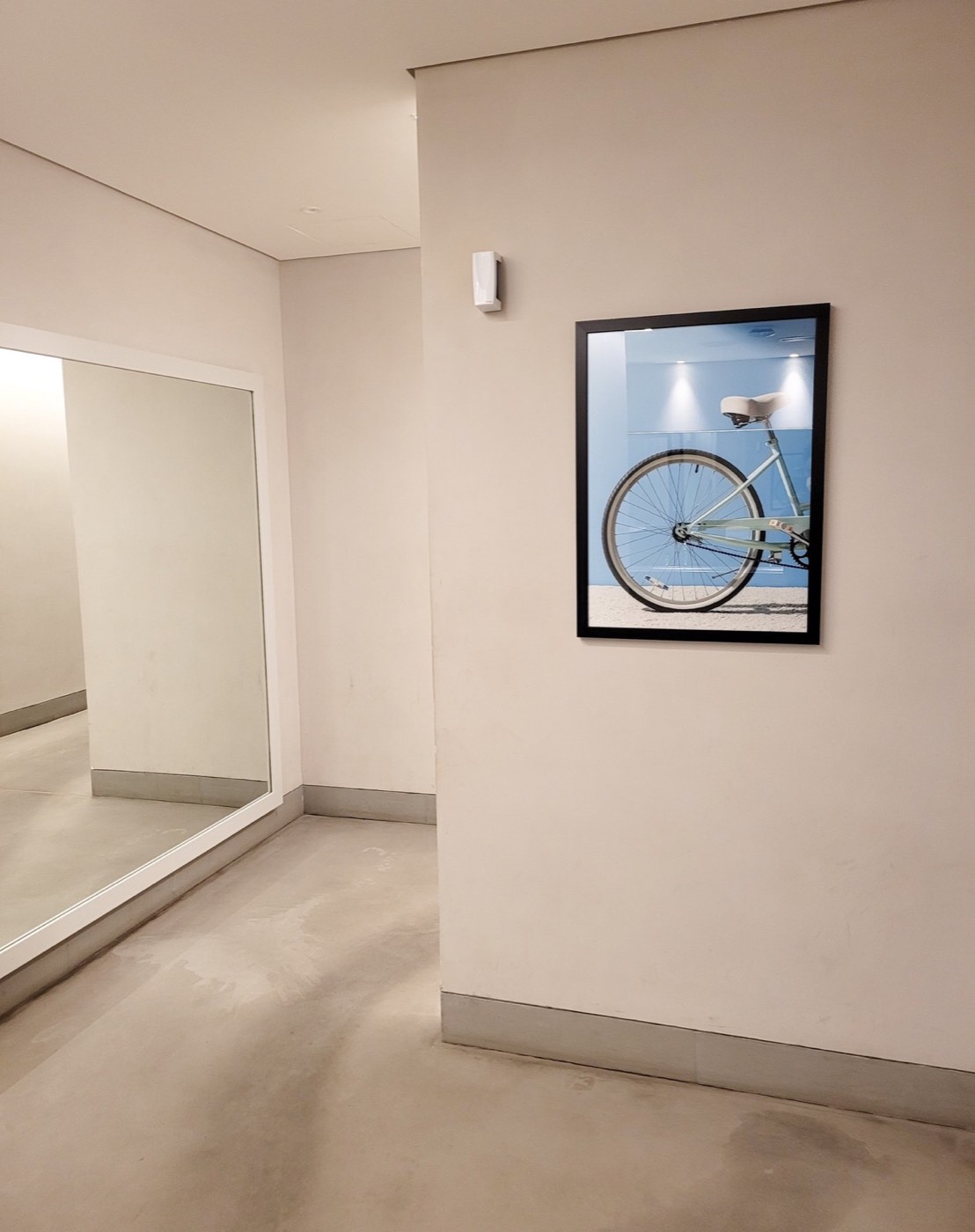 Minimal interior with continuous microtopping floor and walls
