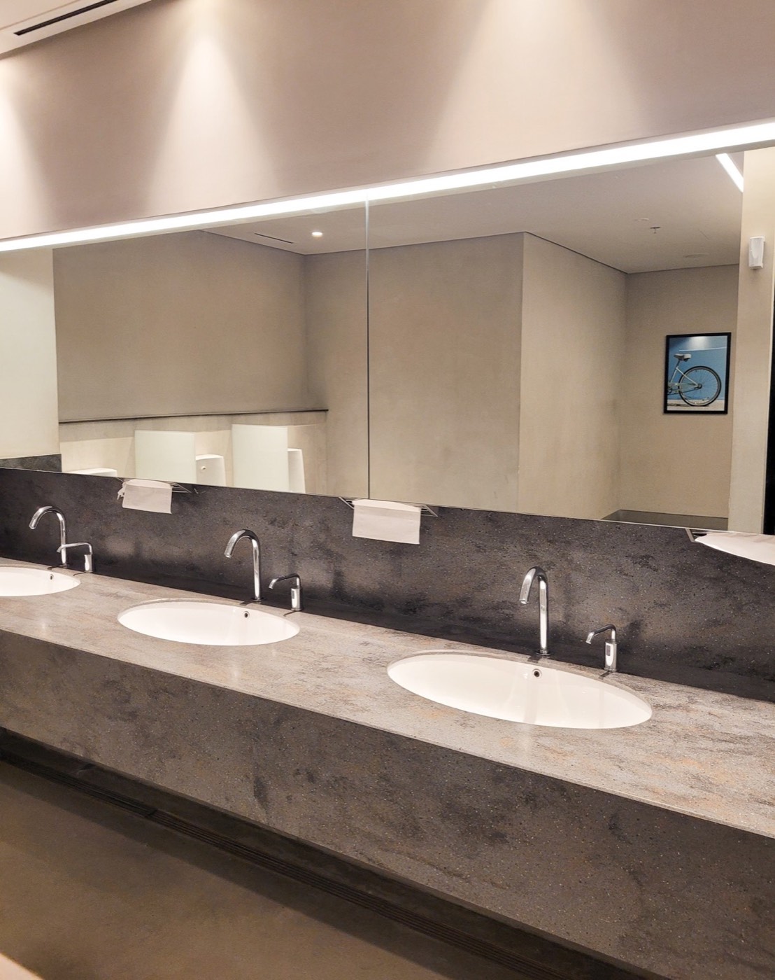 Custom vanity finished in textured microtopping
